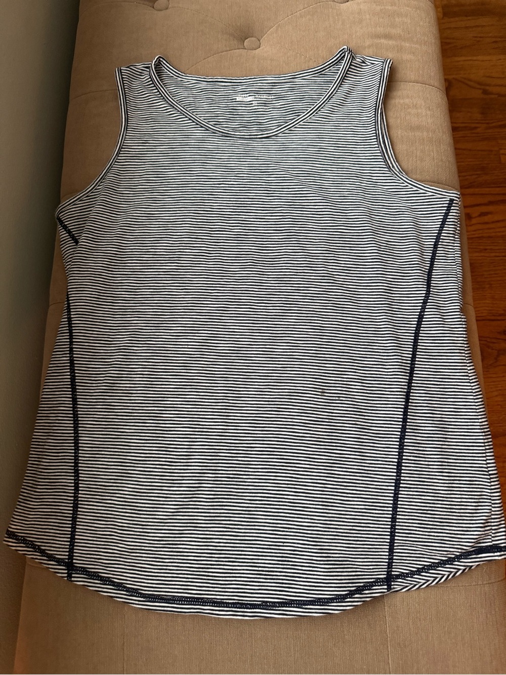 Talbots Black & White Striped Tank Top